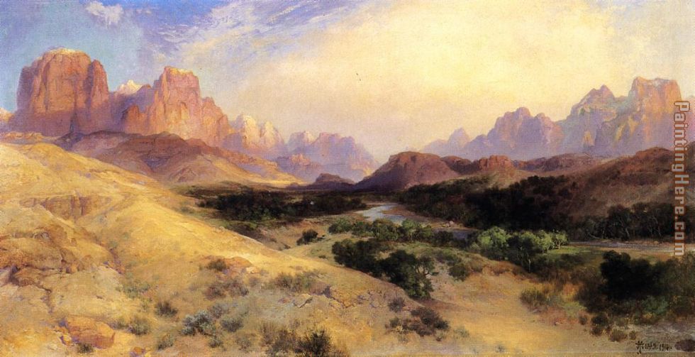 Zion Valley, South Utah painting - Thomas Moran Zion Valley, South Utah art painting